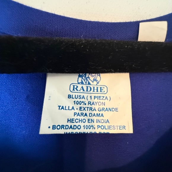 NWOT Blue Blouse Radhe Size Medium/Large Made in India - Picture 6 of 6